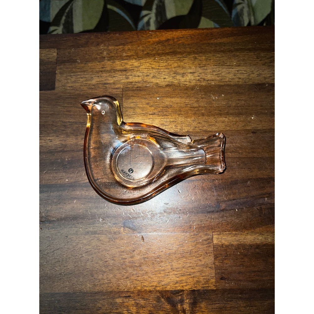 Zodax Glass Bird Votive Candle Holder Bertil Vallien Sweden Brown